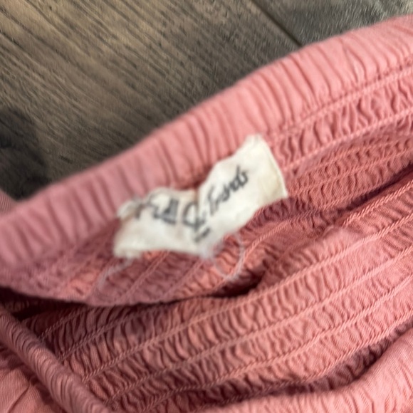 Pink Off-Shoulder Ruffle Shorts - Picture 2 of 6